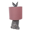 Clayre & Eef Lampada da tavolo Coniglio Ø 20x43 cm Marrone Rosa  Plastica