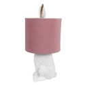 Clayre & Eef Tischlampe Kaninchen Ø 20x43 cm Weiß Rosa Kunststoff