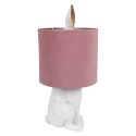 Clayre & Eef Lampe de table Lapin Ø 20x43 cm Blanc Rose Plastique