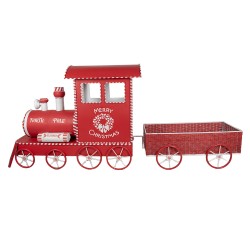 Clayre & Eef Kerstdecoratie Trein 310x65x136 cm Rood Metaal