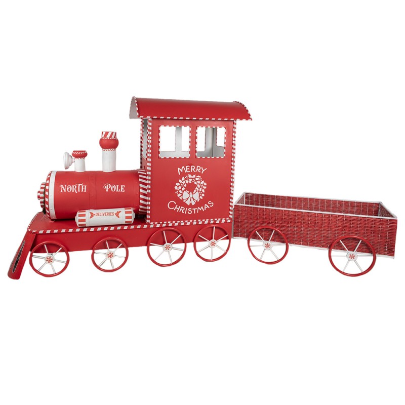 Clayre & Eef Kerstdecoratie Trein 310x65x136 cm Rood Metaal