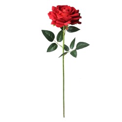 Clayre & Eef Fleur artificielle Rose Ø12x76 cm Rouge Plastique