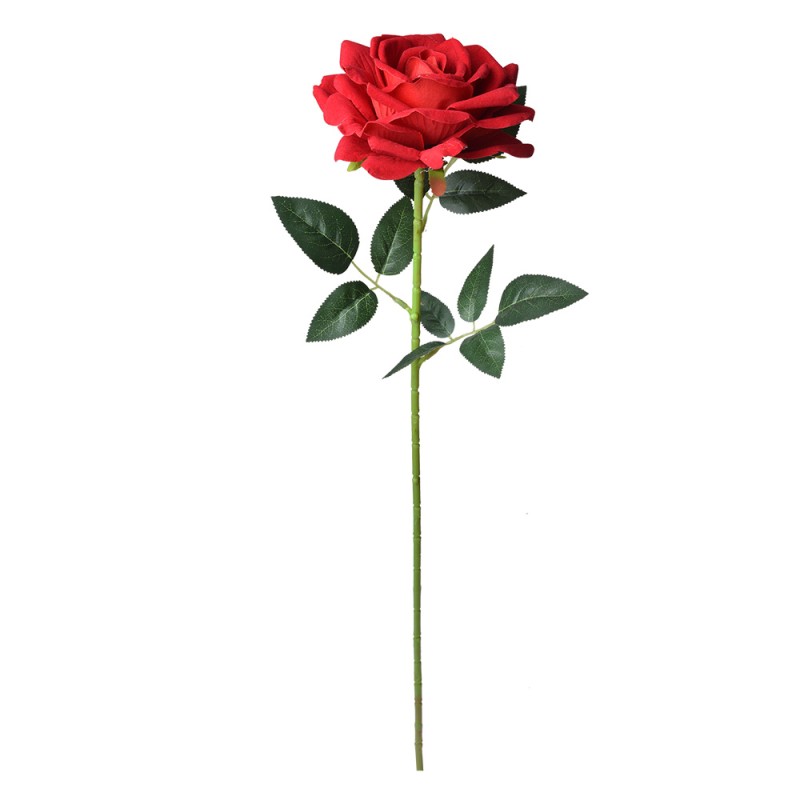 Clayre & Eef Artificial Flower Rose Ø12x76 cm Red Plastic