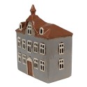 Clayre & Eef Porte-bougie Maison 16x9x20 cm Gris Marron Céramique