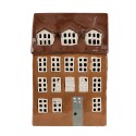 Clayre & Eef Portacandela Casa 17x11x24 cm Marrone Ceramica