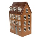 Clayre & Eef Teelichthalter Haus 17x11x24 cm Braun Keramik