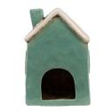 Clayre & Eef Portacandela Casa 13x9x18 cm Verde Beige Ceramica