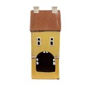 Clayre & Eef Porte-bougie Maison 11x9x25 cm Jaune Marron Céramique