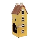 Clayre & Eef Waxinelichthouder Huis 11x9x25 cm Geel Bruin Keramiek