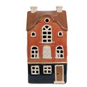 Clayre & Eef Tealight Holder House 12x9x22 cm Orange Ceramic