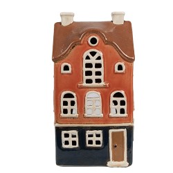 Clayre & Eef Porte-bougie Maison 12x9x22 cm Orange Céramique