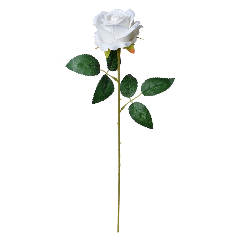 Clayre & Eef Artificial Flower Rose 52 cm White Plastic