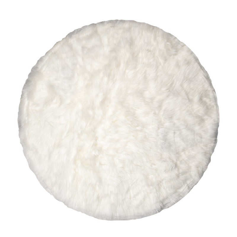 Clayre & Eef Tapis Ø 100 cm Blanc Polyester Rond