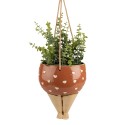 Clayre & Eef Suspension de plantes 17x15x20 cm Rose Beige Céramique Femme