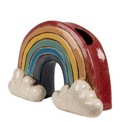 Clayre & Eef Fioriera 26x9x16 cm Rosso Ceramica Arcobaleno