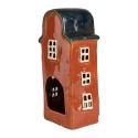 Clayre & Eef Tealight Holder House 12x9x25 cm Red Blue Ceramic