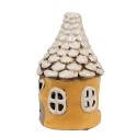 Clayre & Eef Porte-bougie Maison Ø 11x17 cm Jaune Céramique