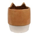 Clayre & Eef Planter Ø 11x13 cm Orange Ceramic Cat