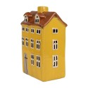 Clayre & Eef Porte-bougie Maison 12x8x18 cm Jaune Marron Céramique