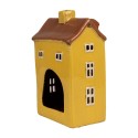 Clayre & Eef Porte-bougie Maison 12x8x18 cm Jaune Marron Céramique