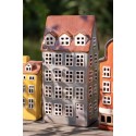 Clayre & Eef Waxinelichthouder Huis 15x11x30 cm Grijs Bruin Keramiek