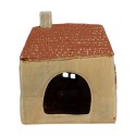 Clayre & Eef Waxinelichthouder Huis 17x10x19 cm Groen Oranje Keramiek