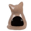 Clayre & Eef Porte-bougie Chat 14x12x18 cm Marron Céramique