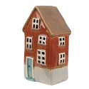 Clayre & Eef Waxinelichthouder Huis 10x8x18 cm Oranje Keramiek