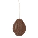 Clayre & Eef Décoration pendentif Œuf 11 cm Marron Polyrésine