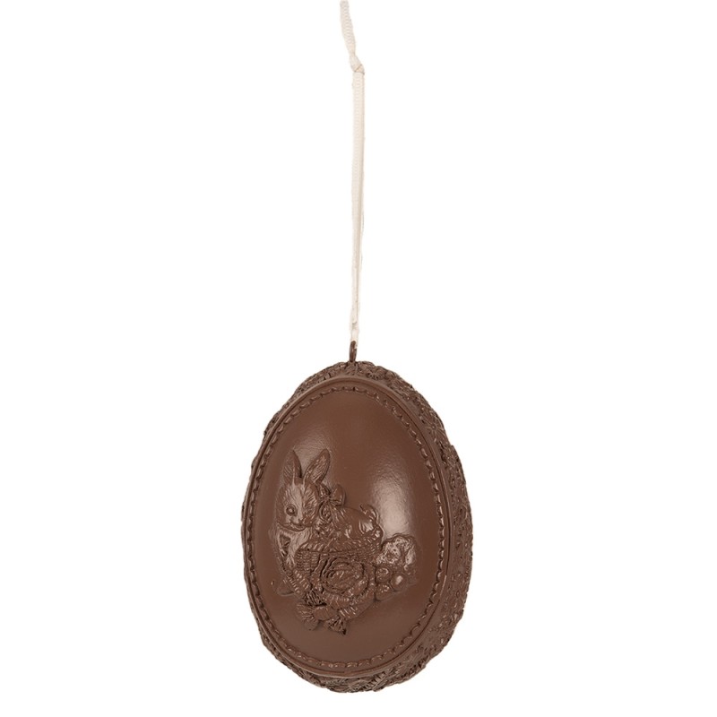 Clayre & Eef Décoration pendentif Œuf 11 cm Marron Polyrésine