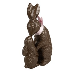 Clayre & Eef Figurine Rabbit 31 cm Brown Pink Polyresin