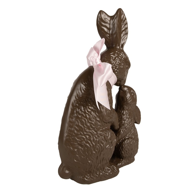 Clayre & Eef Figurine Rabbit 31 cm Brown Pink Polyresin