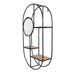 Clayre & Eef Mirror 35x12x65 cm Black Iron Wood