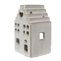 Clayre & Eef Tealight Holder House 14 cm Beige Porcelain