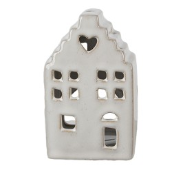 Clayre & Eef Tealight Holder House 11 cm Beige Porcelain