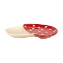 Clayre & Eef Serving Platter Mushroom 23x26 cm Beige Red Ceramic