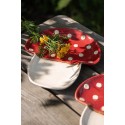 Clayre & Eef Plat de service Champignon 23x26 cm Beige Rouge Céramique