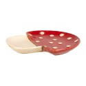 Clayre & Eef Serving Platter Mushroom 21x22 cm Beige Red Ceramic