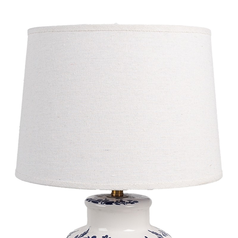 Clayre & Eef Table Lamp Ø 28x44 cm White Blue Ceramic