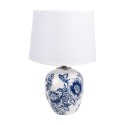 Clayre & Eef Table Lamp Ø 28x42 cm White Blue Ceramic