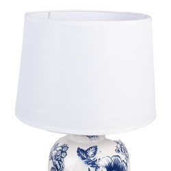 Clayre & Eef Table Lamp Ø 28x42 cm White Blue Ceramic