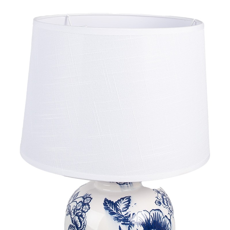 Clayre & Eef Lampada da tavolo Ø 28x42 cm Bianco Blu  Ceramica