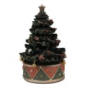 Clayre & Eef Muziekdoos Kerstboom Ø 12x18 cm Groen Rood Kunststof