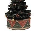 Clayre & Eef Muziekdoos Kerstboom Ø 12x18 cm Groen Rood Kunststof