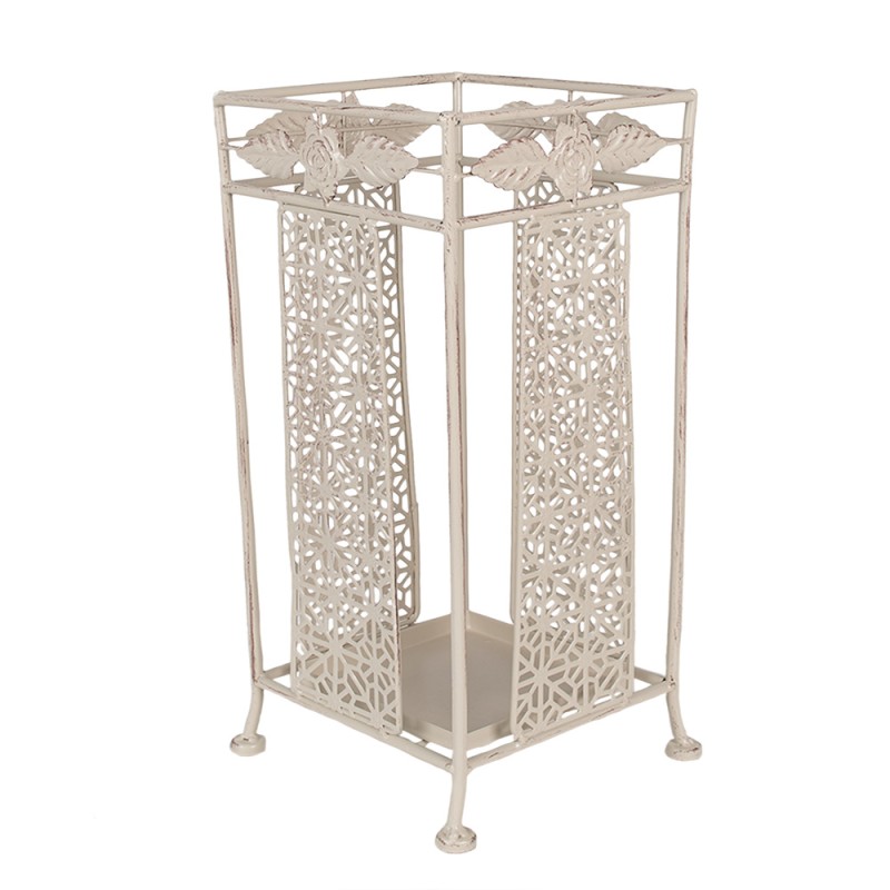 Clayre & Eef Umbrella Stand 24x24x49 cm White Metal