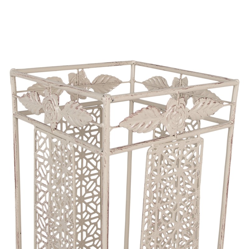 Clayre & Eef Umbrella Stand 24x24x49 cm White Metal