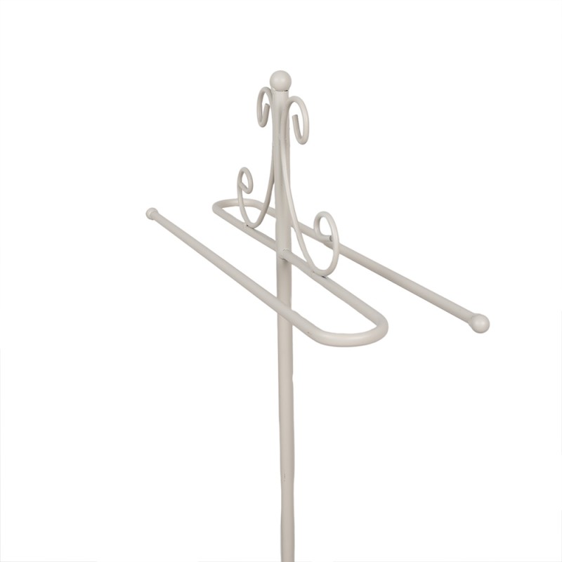 Clayre & Eef Towel Holder 40x24x95 cm White Metal