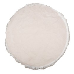 Clayre & Eef Rug Ø 100 cm White Grey Polyester Round