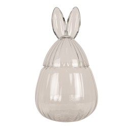 Clayre & Eef Pot en verre Ø 20x34 cm Transparent Verre Ovale Lapin