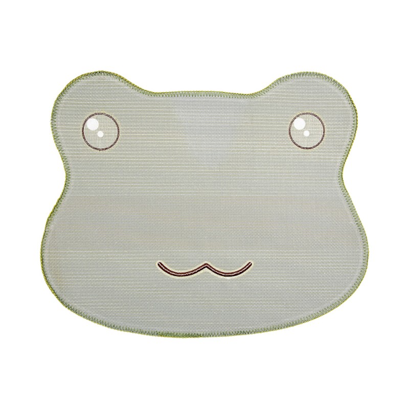 Clayre & Eef Tapis de bain 60x48x1 cm Vert Polyester Grenouille